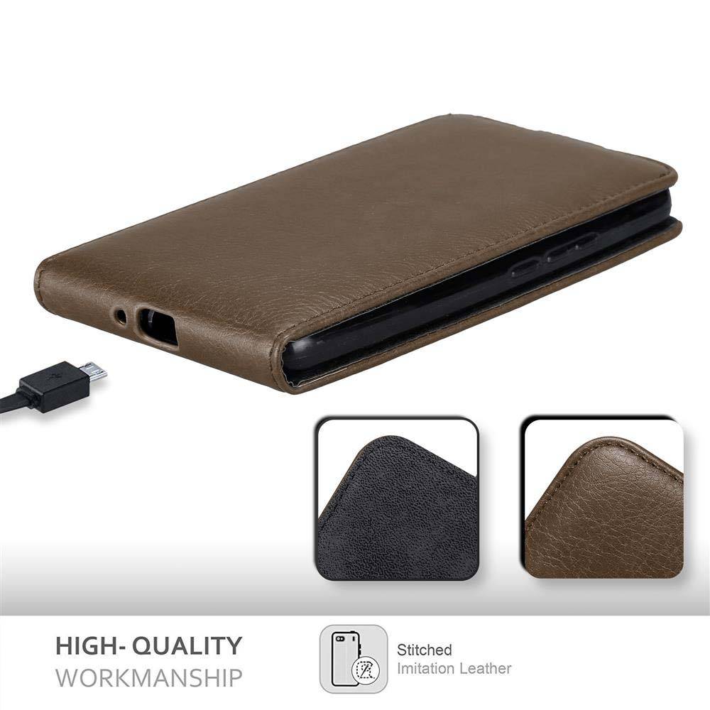Cadorabo Hülle für Honor 6 PLUS Schutz Hülle in Braun Flip Etui Handyhülle Case Cover