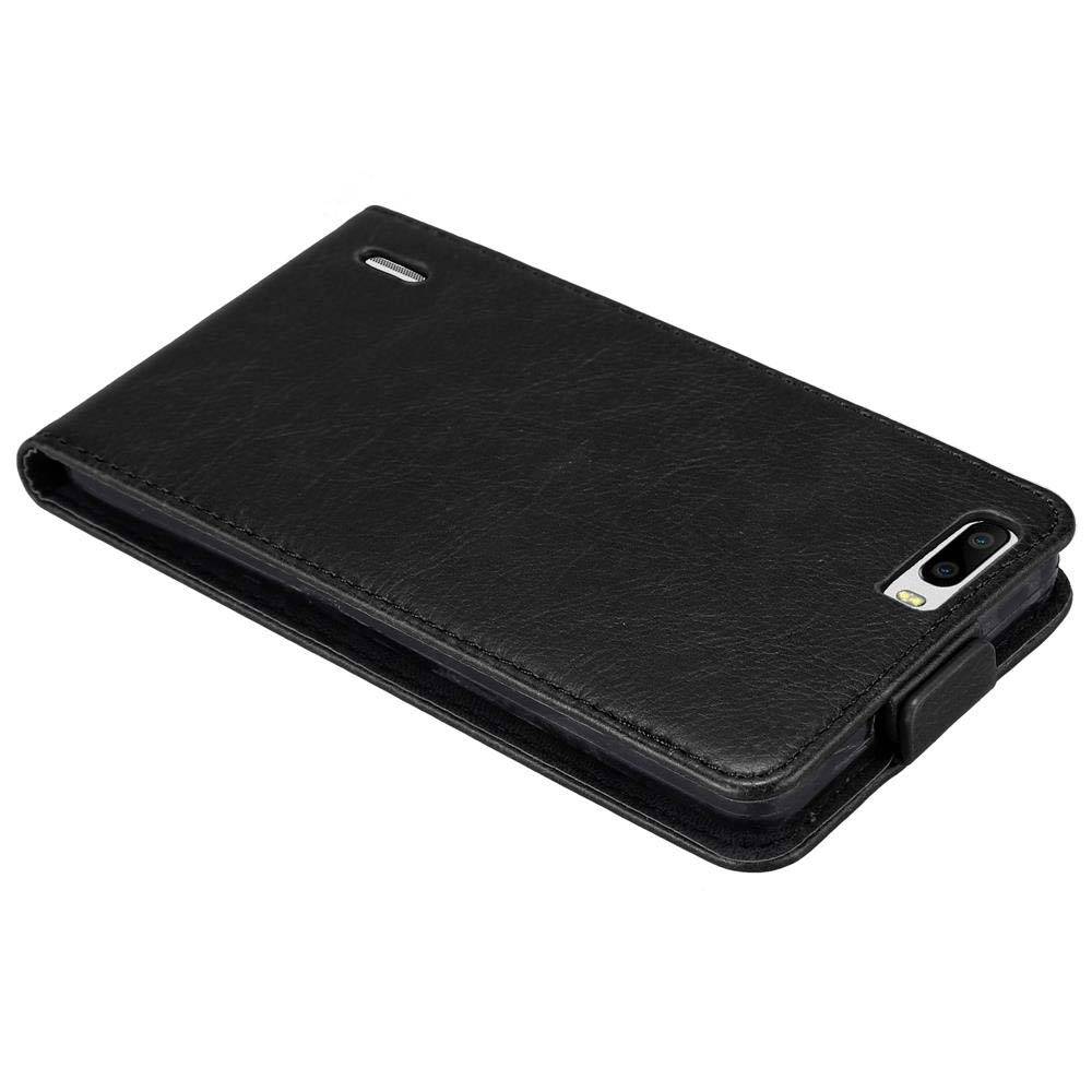 Cadorabo Hülle für Honor 6 PLUS Schutz Hülle in Schwarz Flip Etui Handyhülle Case Cover