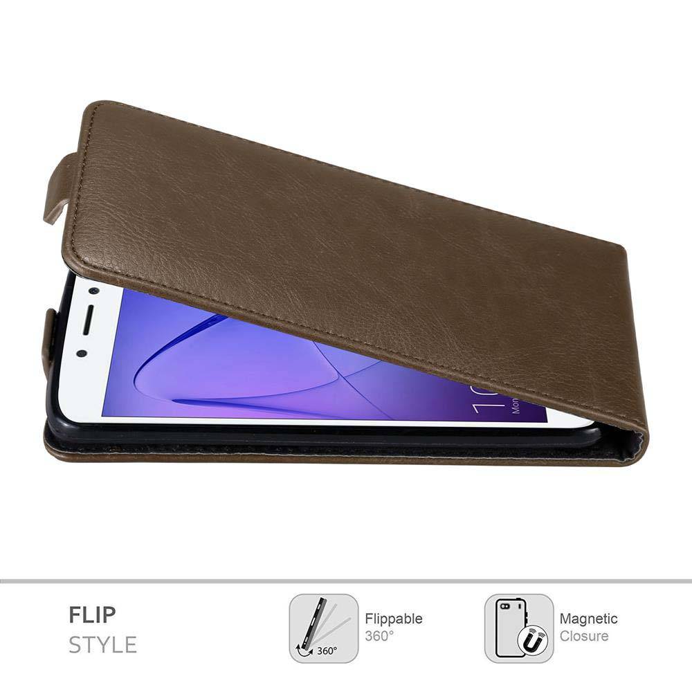 Cadorabo Hülle für Honor 6A Schutz Hülle in Braun Flip Etui Handyhülle Case Cover
