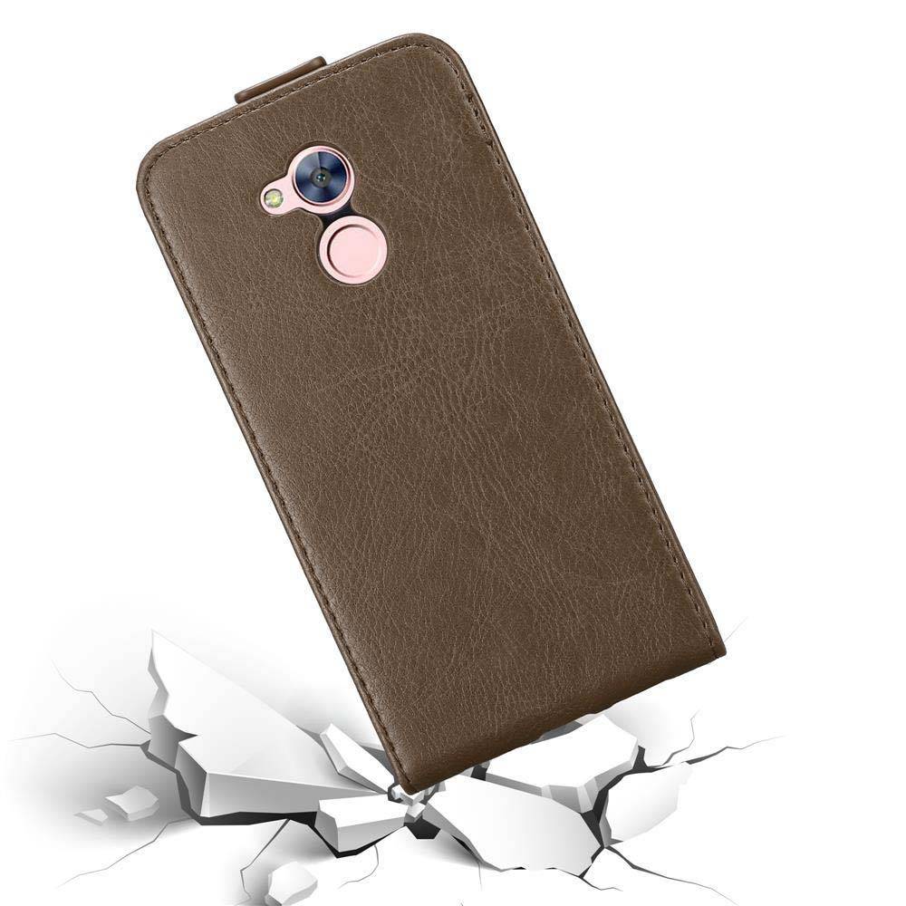 Cadorabo Hülle für Honor 6A Schutz Hülle in Braun Flip Etui Handyhülle Case Cover
