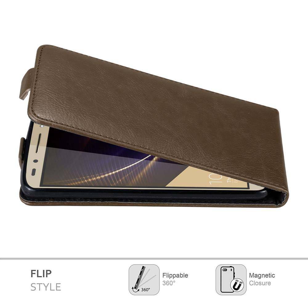 Cadorabo Hülle für Honor 7 Schutz Hülle in Braun Flip Etui Handyhülle Case Cover