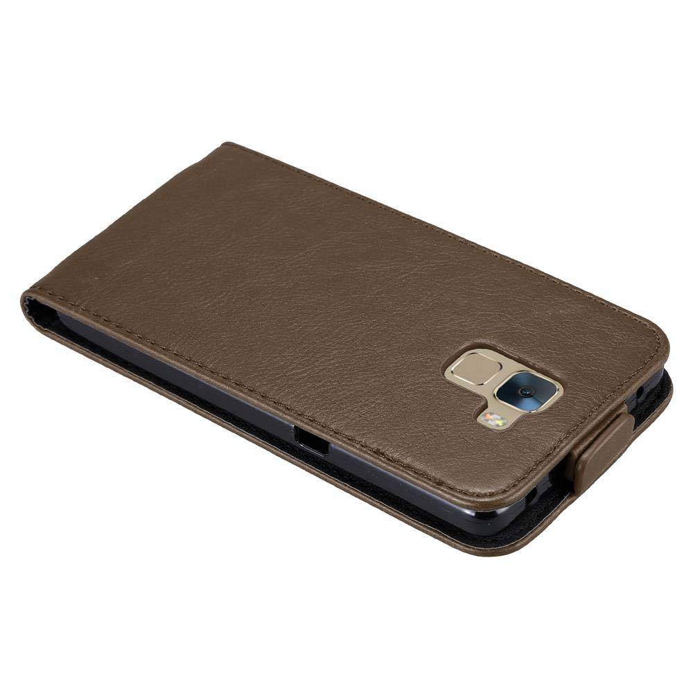 Cadorabo Hülle für Honor 7 Schutz Hülle in Braun Flip Etui Handyhülle Case Cover