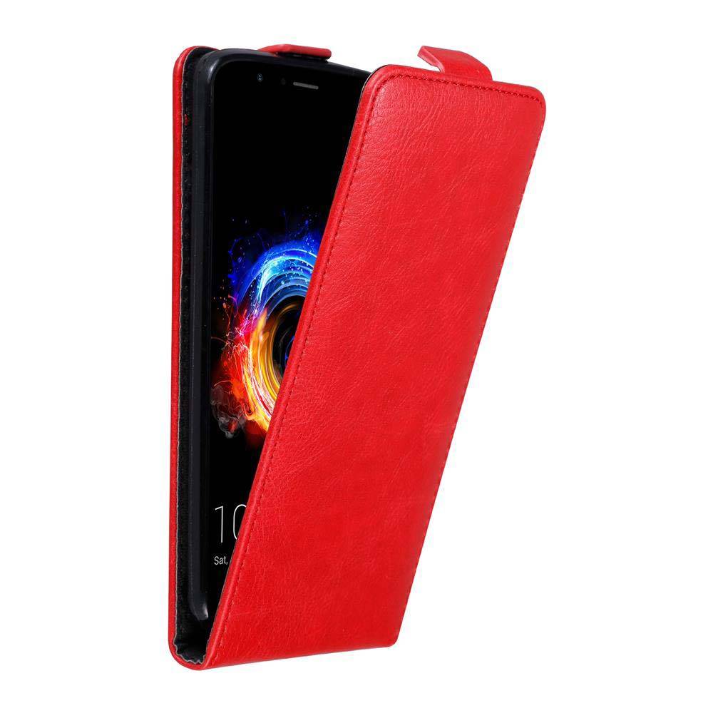 Cadorabo Hülle für Honor 8 PRO Schutz Hülle in Rot Flip Etui Handyhülle Case Cover