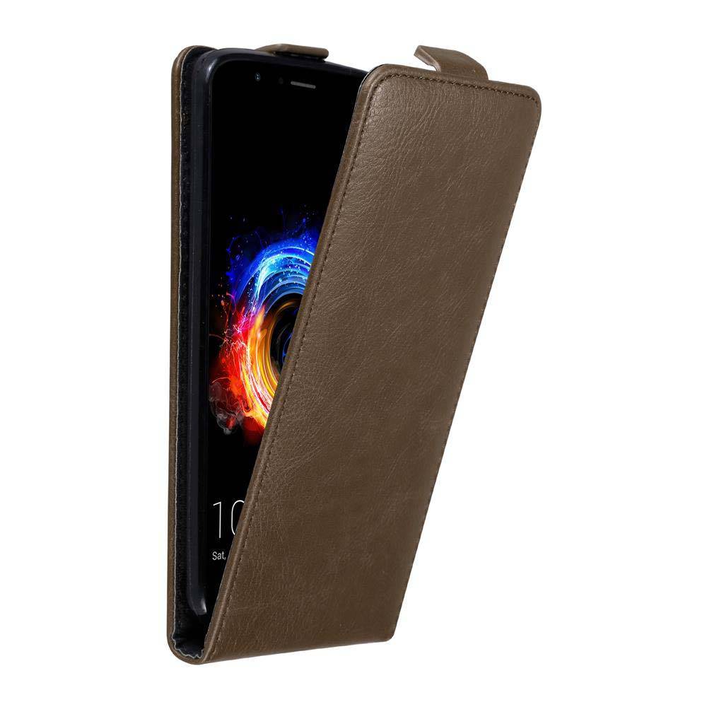 Cadorabo Hülle für Honor 8 PRO Schutz Hülle in Braun Flip Etui Handyhülle Case Cover