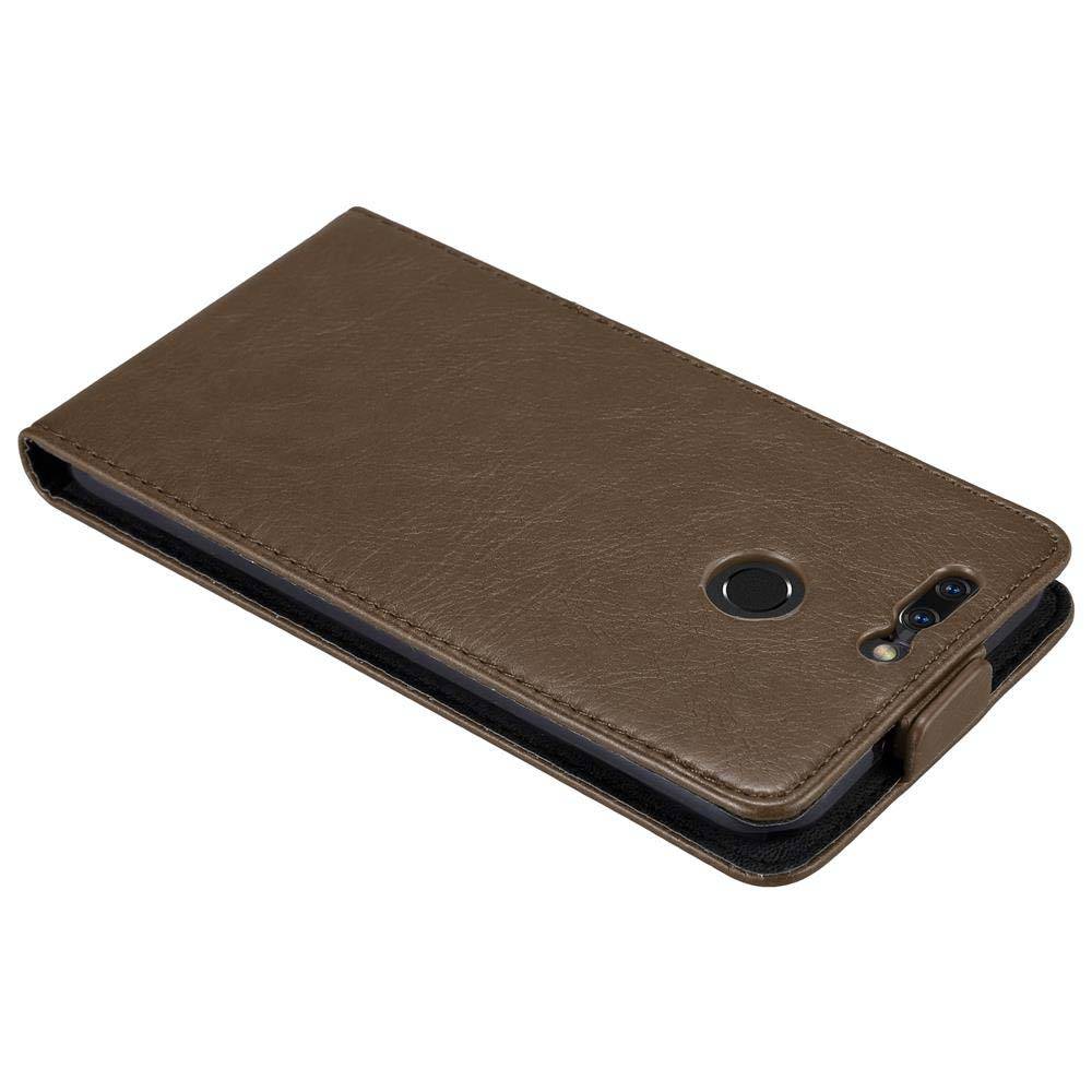 Cadorabo Hülle für Honor 8 PRO Schutz Hülle in Braun Flip Etui Handyhülle Case Cover