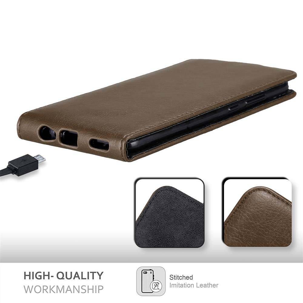 Cadorabo Hülle für Honor 8 PRO Schutz Hülle in Braun Flip Etui Handyhülle Case Cover