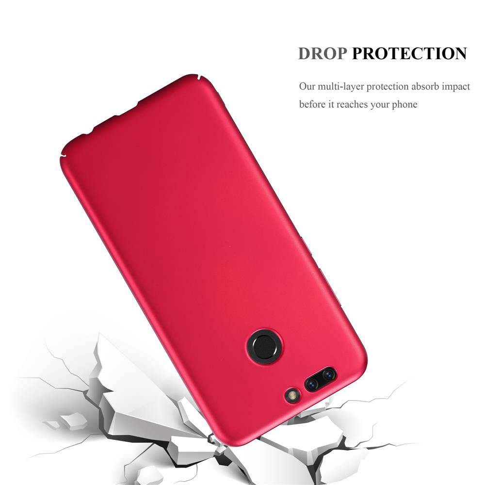 Cadorabo Hülle für Honor 8 PRO Schutzhülle in Rot Hard Case Handy Hülle Etui