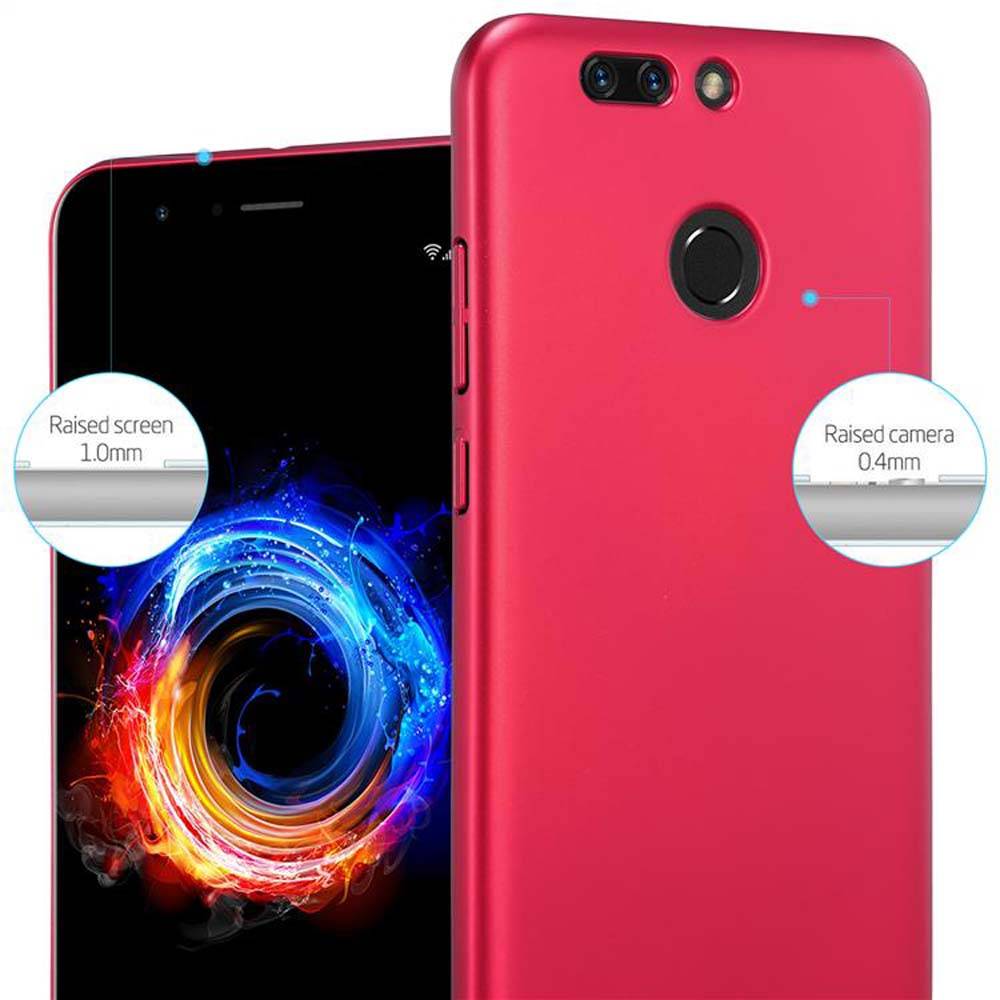 Cadorabo Hülle für Honor 8 PRO Schutzhülle in Rot Hard Case Handy Hülle Etui