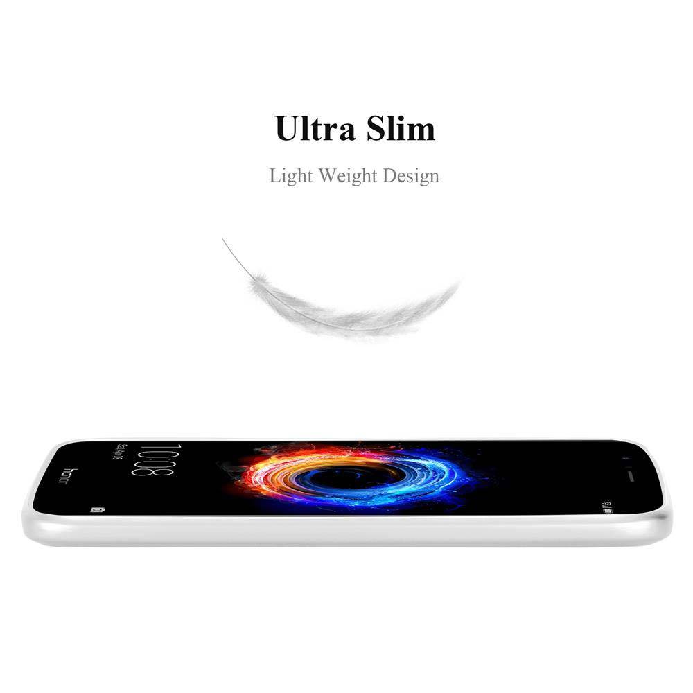 Cadorabo Hülle für Honor 8 PRO Schutzhülle in Silber Hard Case Handy Hülle Etui