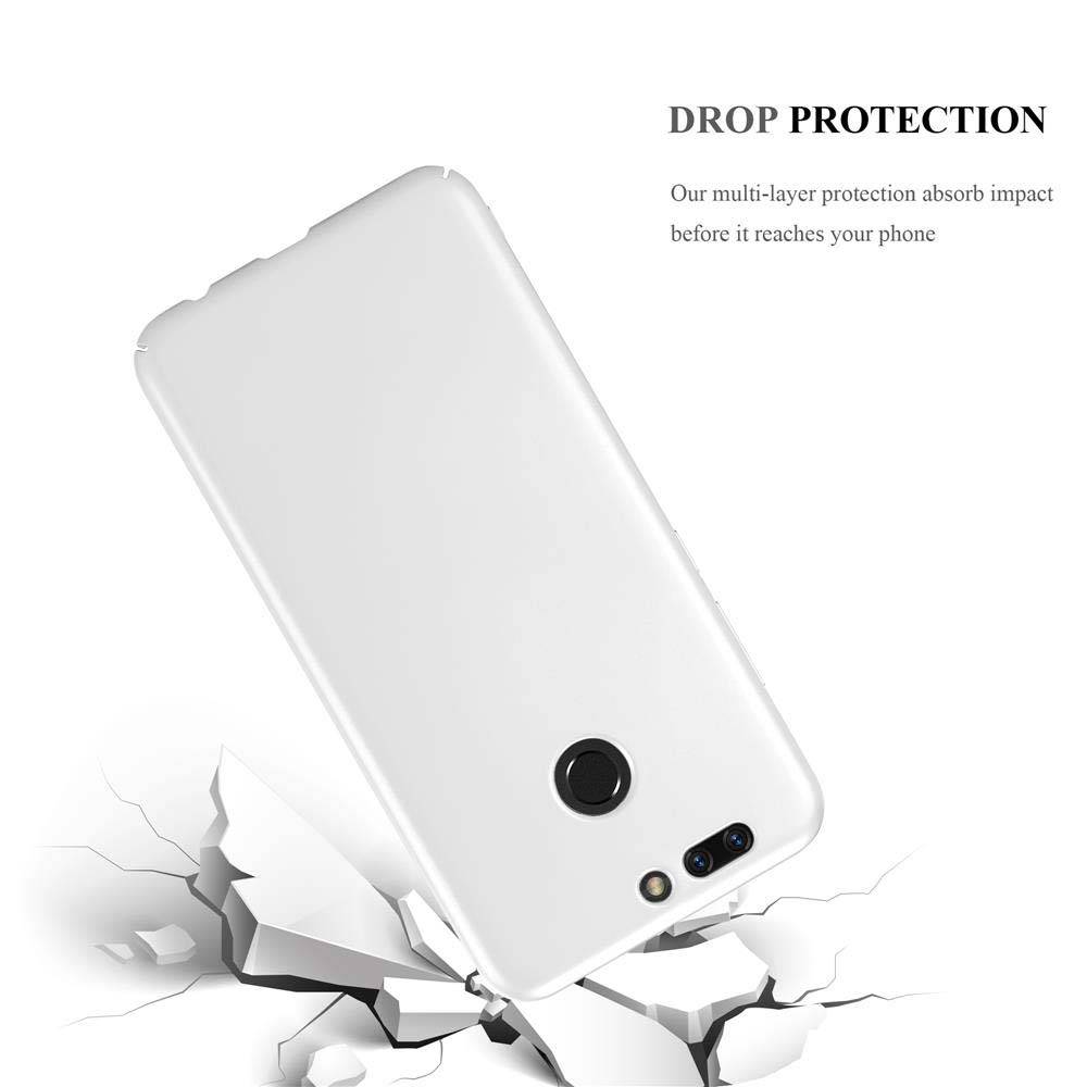 Cadorabo Hülle für Honor 8 PRO Schutzhülle in Silber Hard Case Handy Hülle Etui