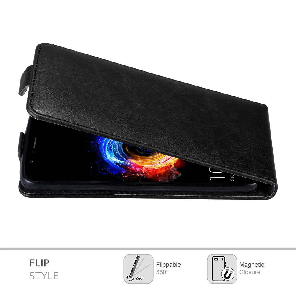 Cadorabo Hülle für Honor 8 PRO Schutz Hülle in Schwarz Flip Etui Handyhülle Case Cover
