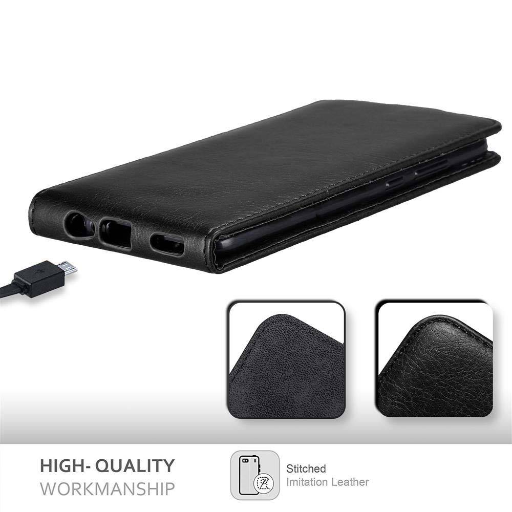 Cadorabo Hülle für Honor 8 PRO Schutz Hülle in Schwarz Flip Etui Handyhülle Case Cover