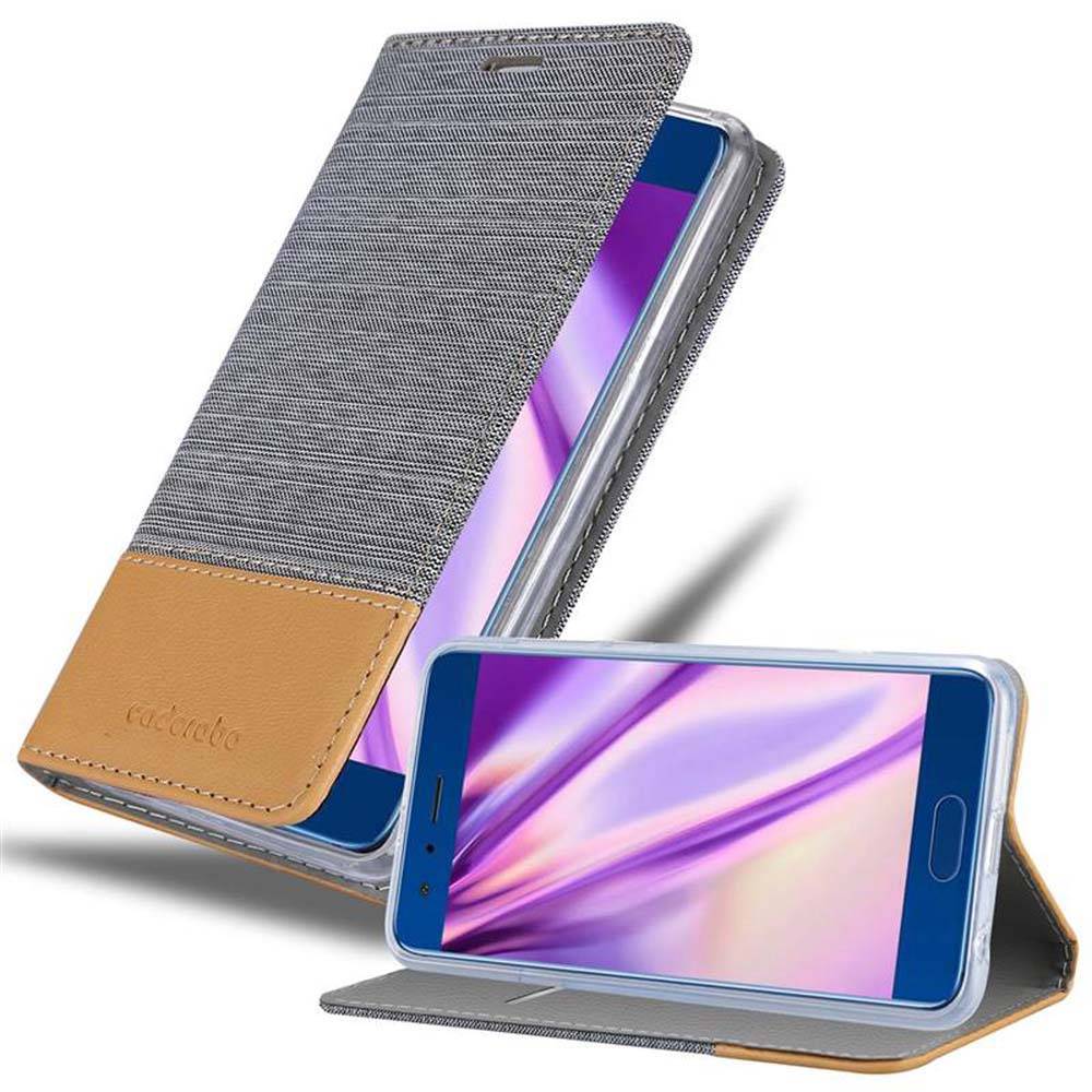 Cadorabo Hülle für Honor 9 Schutzhülle in Grau Handy Hülle Etui Book Case Cover