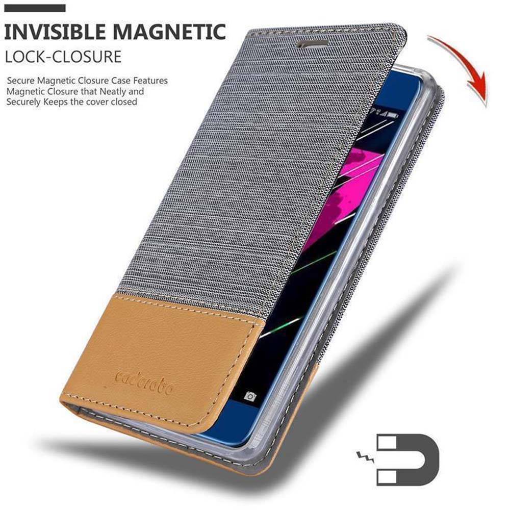 Cadorabo Hülle für Honor 9 Schutzhülle in Grau Handy Hülle Etui Book Case Cover