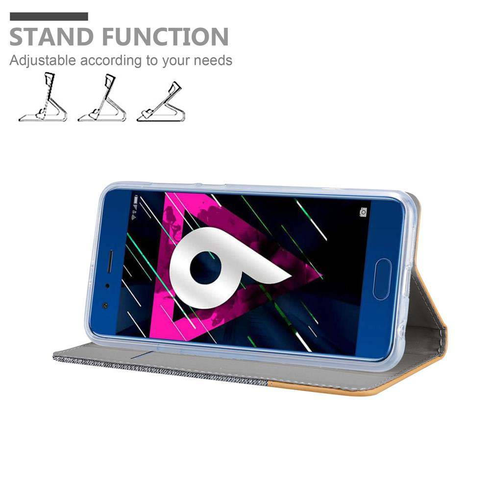 Cadorabo Hülle für Honor 9 Schutzhülle in Grau Handy Hülle Etui Book Case Cover