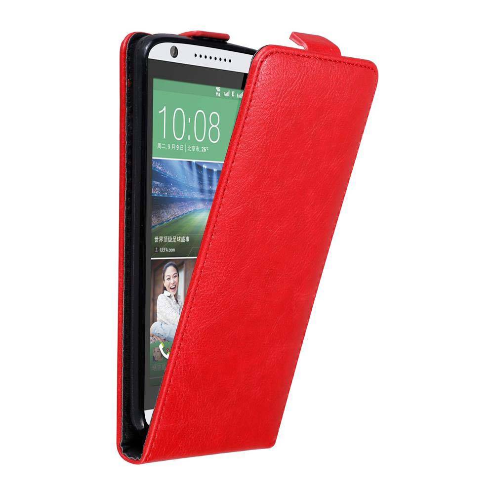 Cadorabo Hülle für HTC Desire 820 Schutz Hülle in Rot Flip Etui Handyhülle Case Cover