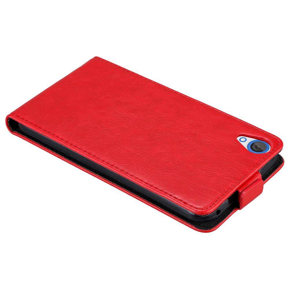 Cadorabo Hülle für HTC Desire 820 Schutz Hülle in Rot Flip Etui Handyhülle Case Cover