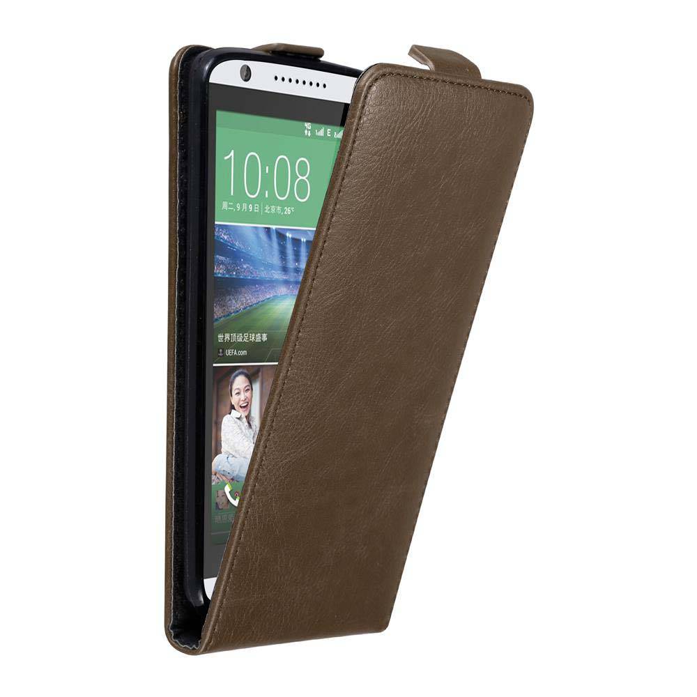 Cadorabo Hülle für HTC Desire 820 Schutz Hülle in Braun Flip Etui Handyhülle Case Cover