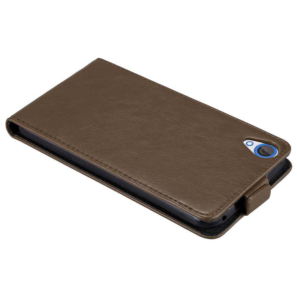 Cadorabo Hülle für HTC Desire 820 Schutz Hülle in Braun Flip Etui Handyhülle Case Cover