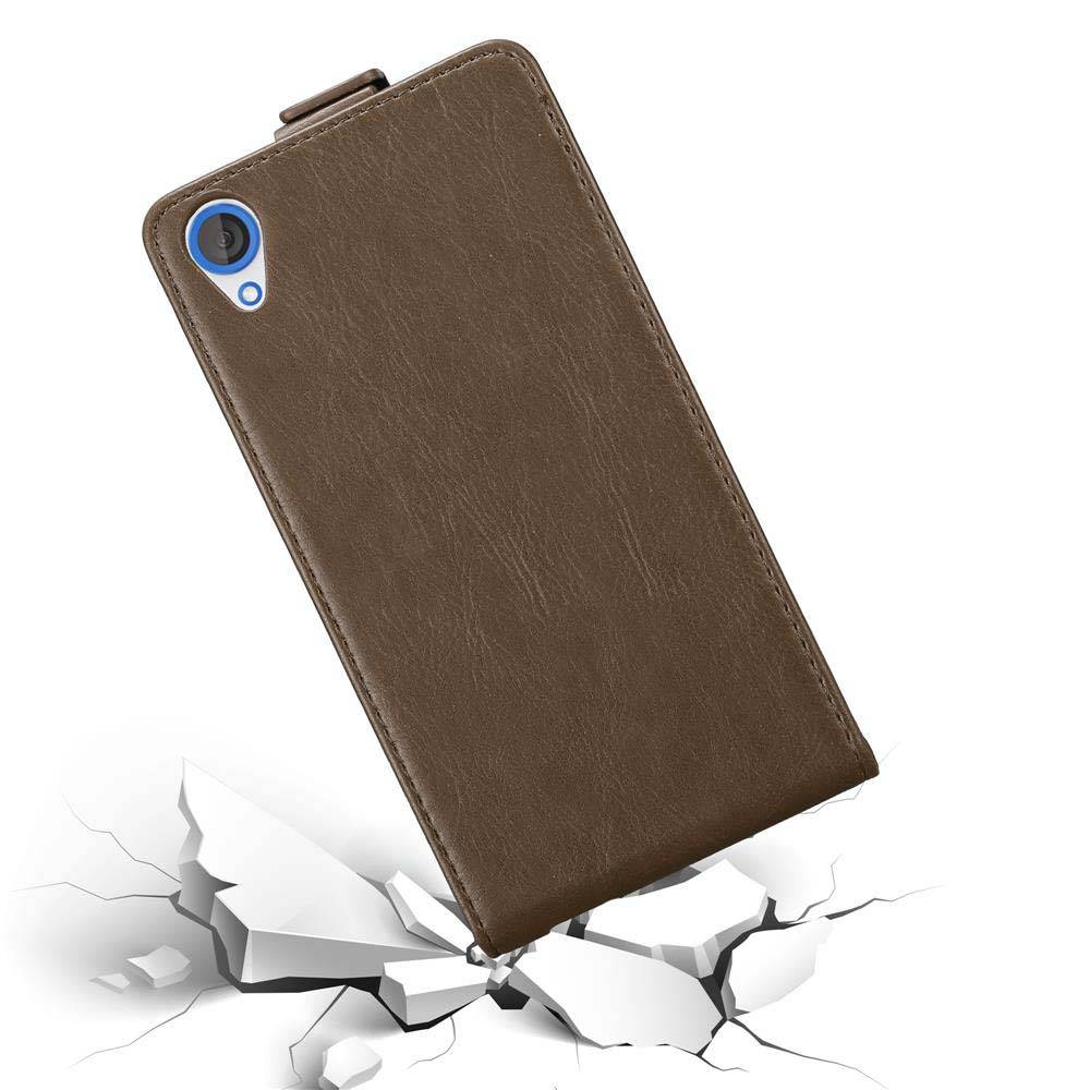 Cadorabo Hülle für HTC Desire 820 Schutz Hülle in Braun Flip Etui Handyhülle Case Cover