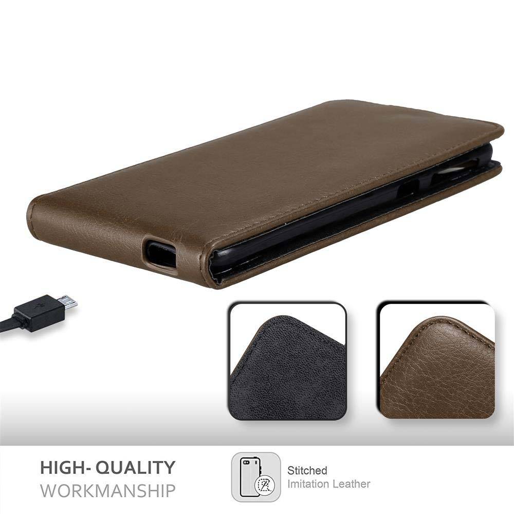 Cadorabo Hülle für HTC Desire 820 Schutz Hülle in Braun Flip Etui Handyhülle Case Cover