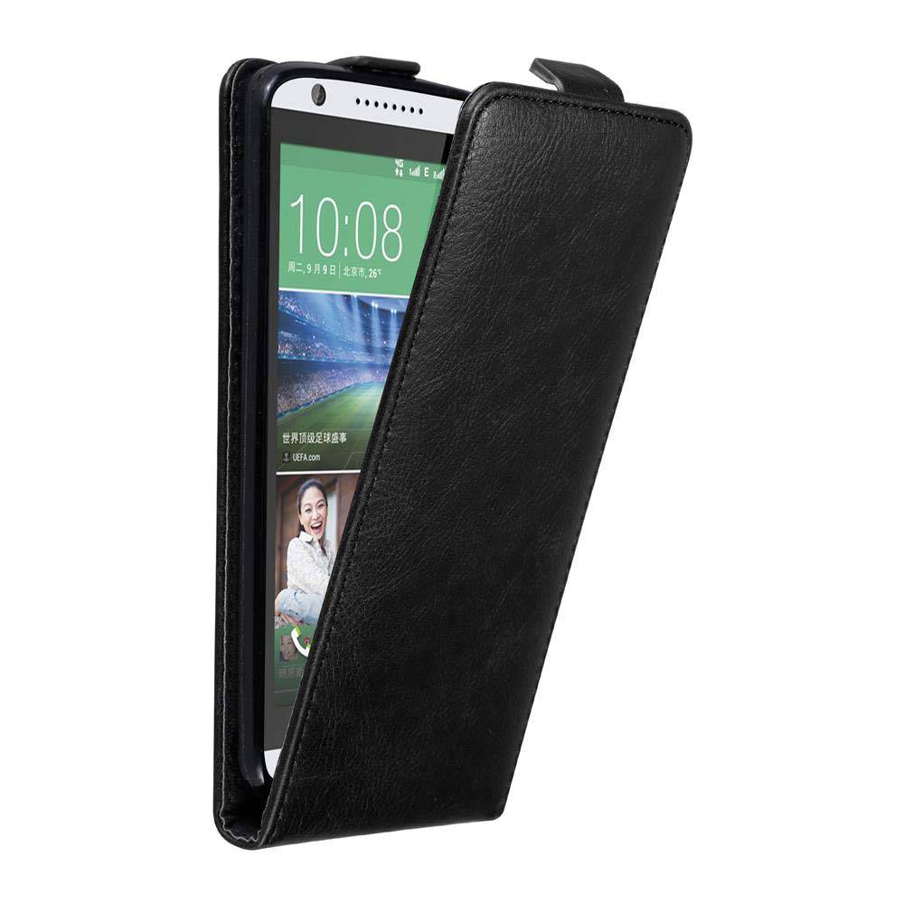 Cadorabo Hülle für HTC Desire 820 Schutz Hülle in Schwarz Flip Etui Handyhülle Case Cover