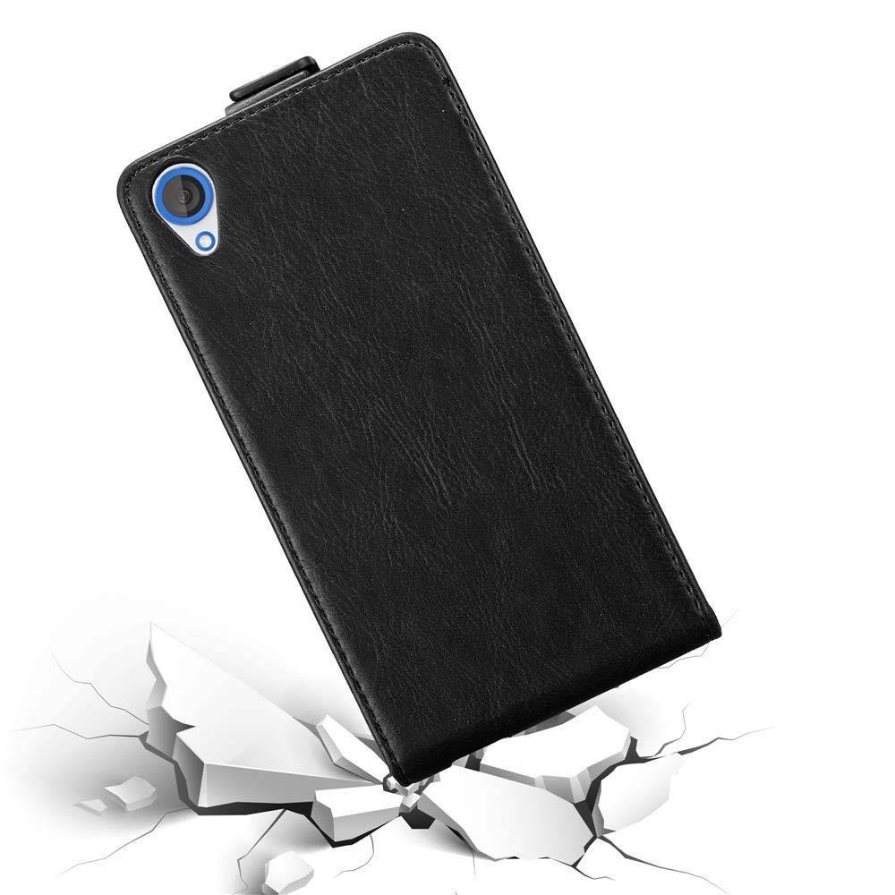 Cadorabo Hülle für HTC Desire 820 Schutz Hülle in Schwarz Flip Etui Handyhülle Case Cover