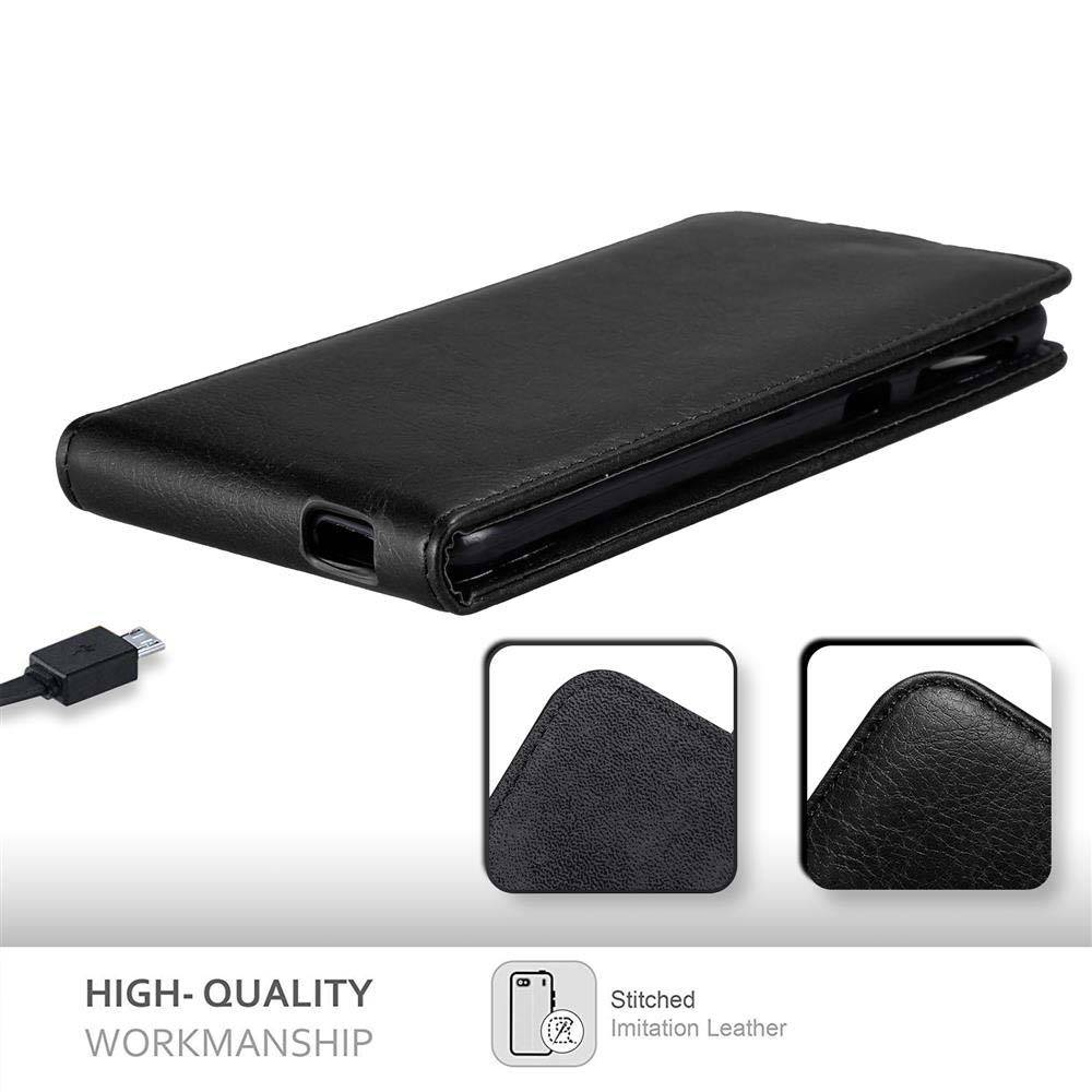 Cadorabo Hülle für HTC Desire 820 Schutz Hülle in Schwarz Flip Etui Handyhülle Case Cover