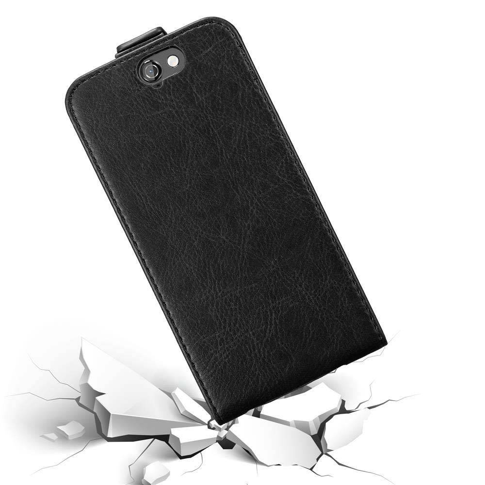 Cadorabo Hülle für HTC ONE A9 Schutz Hülle in Schwarz Flip Etui Handyhülle Case Cover