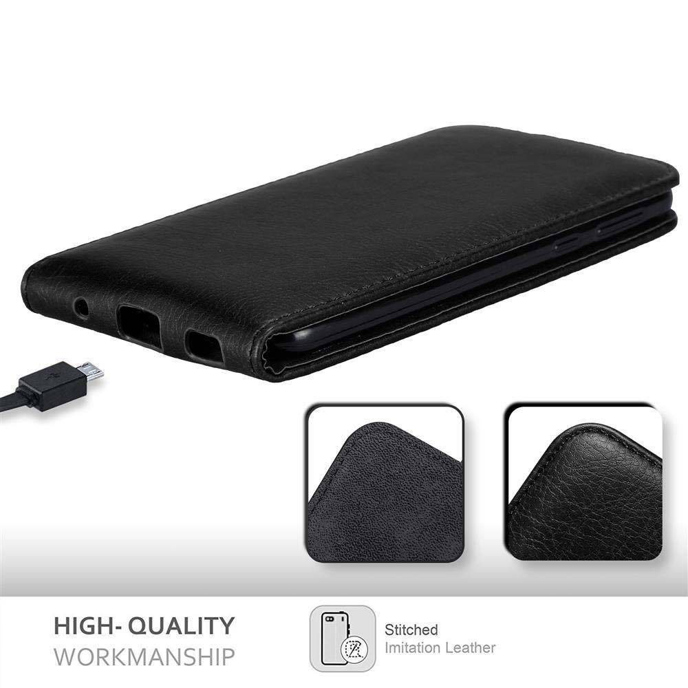 Cadorabo Hülle für HTC U PLAY Schutz Hülle in Schwarz Flip Etui Handyhülle Case Cover