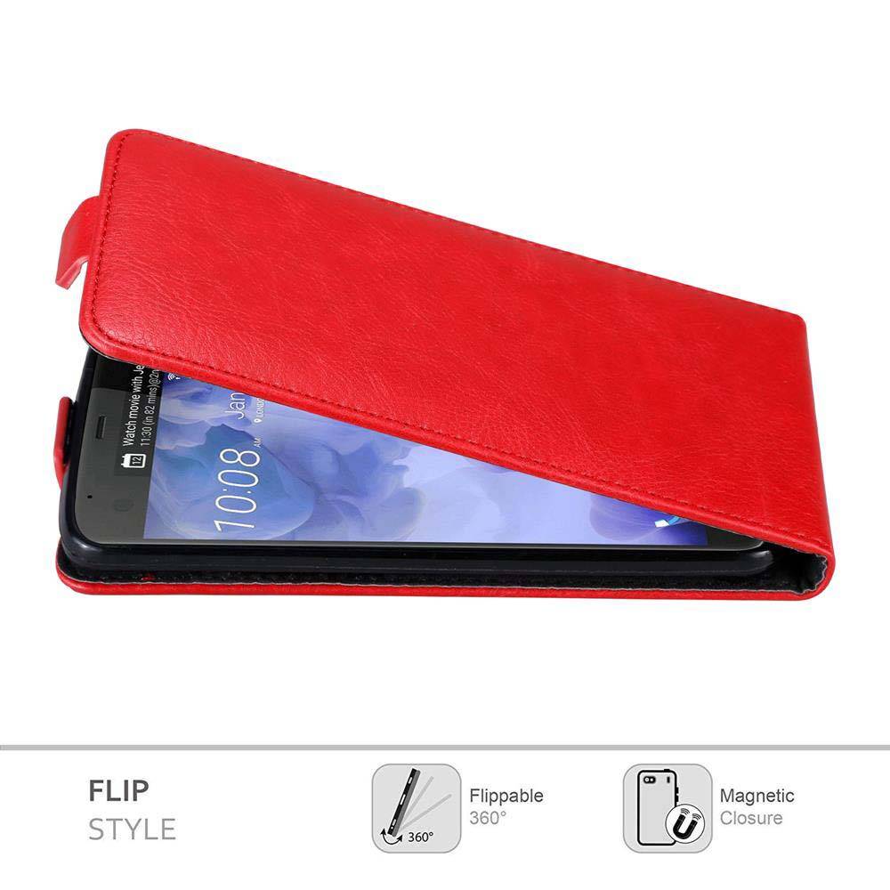 Cadorabo Hülle für HTC U ULTRA Schutz Hülle in Rot Flip Etui Handyhülle Case Cover