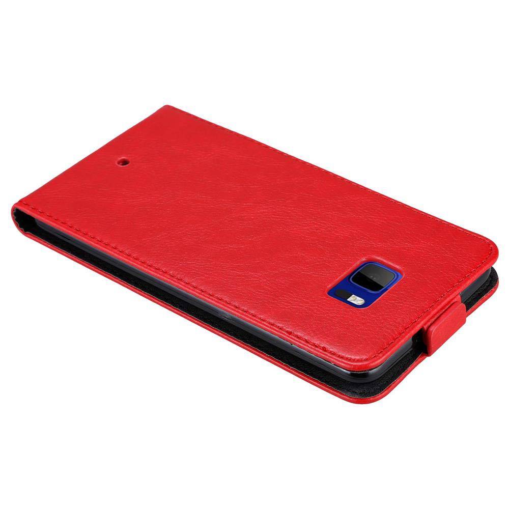 Cadorabo Hülle für HTC U ULTRA Schutz Hülle in Rot Flip Etui Handyhülle Case Cover