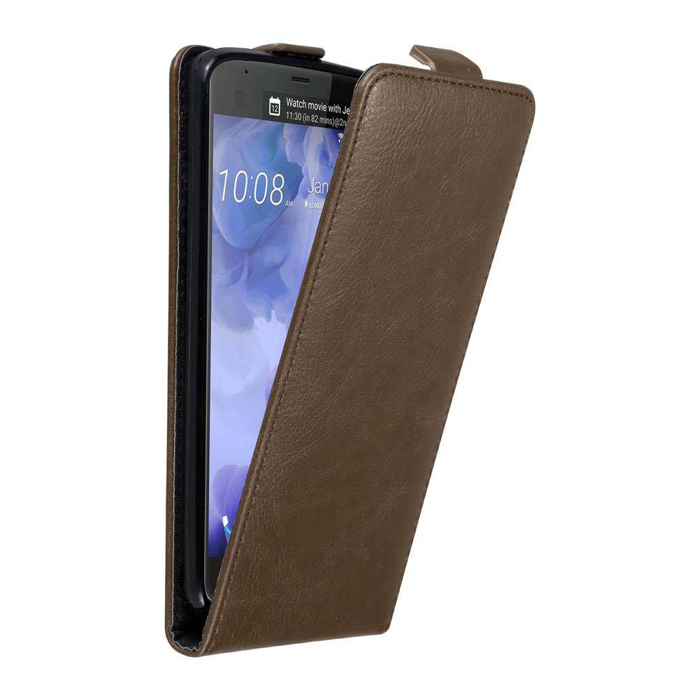Cadorabo Hülle für HTC U ULTRA Schutz Hülle in Braun Flip Etui Handyhülle Case Cover