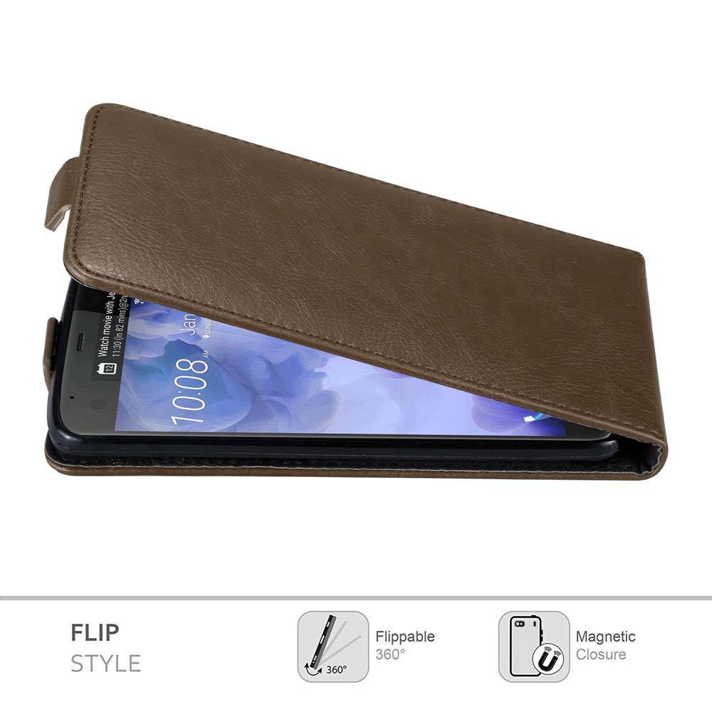 Cadorabo Hülle für HTC U ULTRA Schutz Hülle in Braun Flip Etui Handyhülle Case Cover