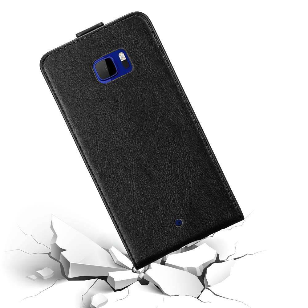Cadorabo Hülle für HTC U ULTRA Schutz Hülle in Schwarz Flip Etui Handyhülle Case Cover