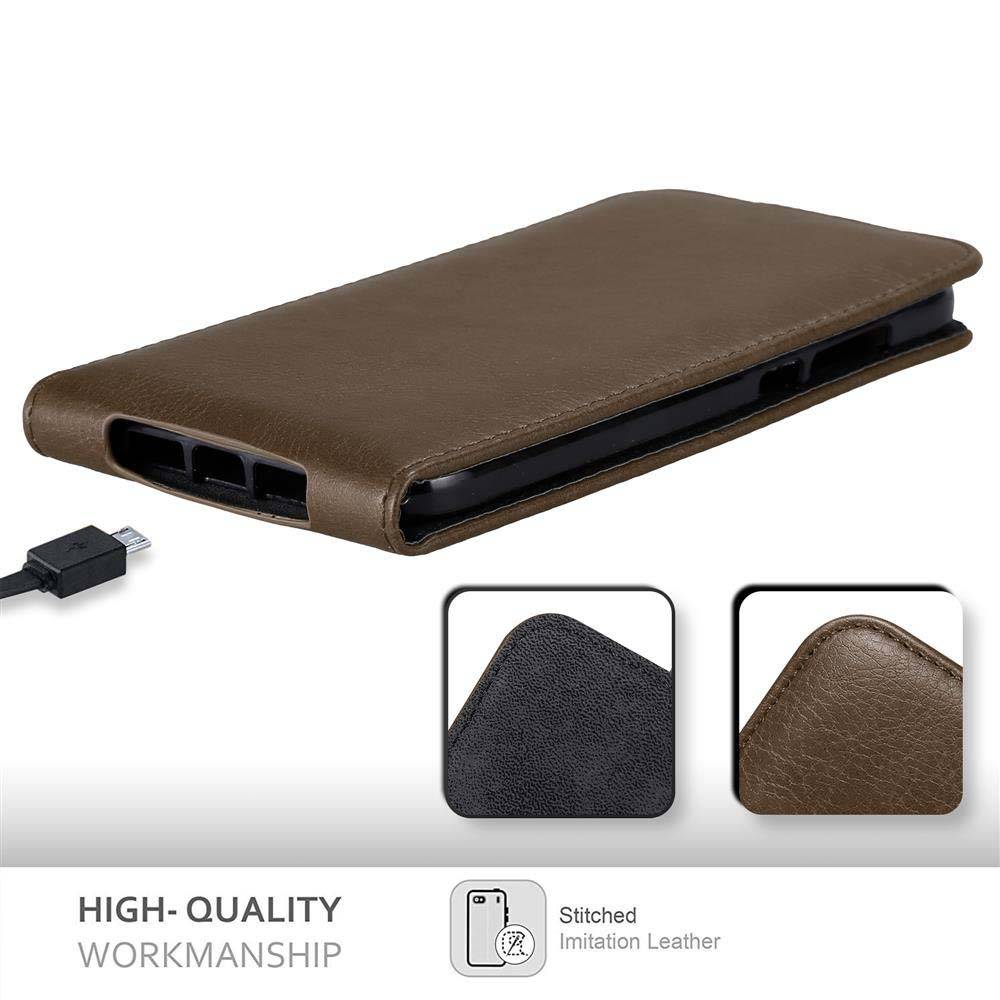Cadorabo Hülle für Huawei ASCEND G7 PLUS / G8 / GX8 Schutz Hülle in Braun Flip Etui Handyhülle Case Cover