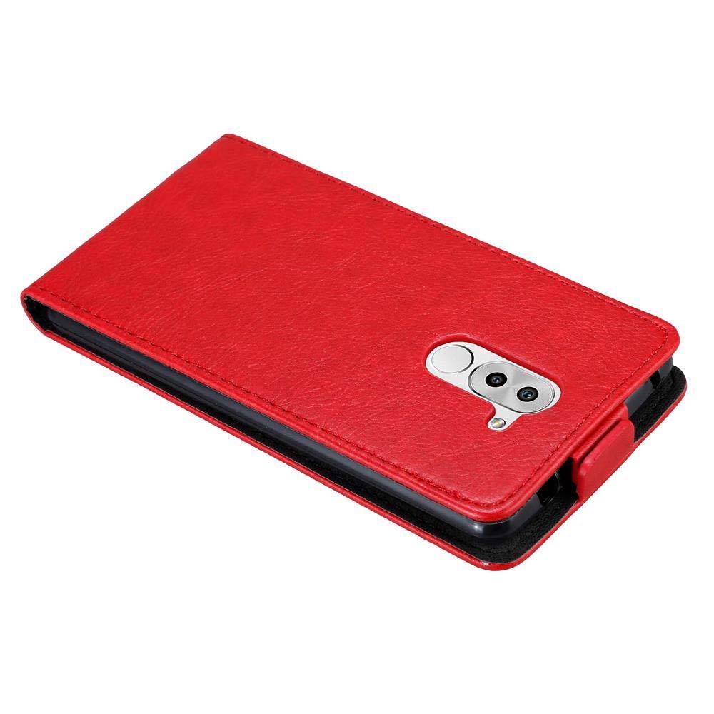 Cadorabo Hülle für Huawei MATE 9 LITE / GR5 2017 / Honor 6X Schutz Hülle in Rot Flip Etui Handyhülle Case Cover