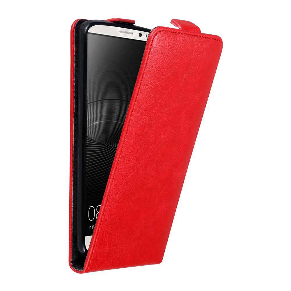 Cadorabo Hülle für Huawei MATE 8 Schutz Hülle in Rot Flip Etui Handyhülle Case Cover