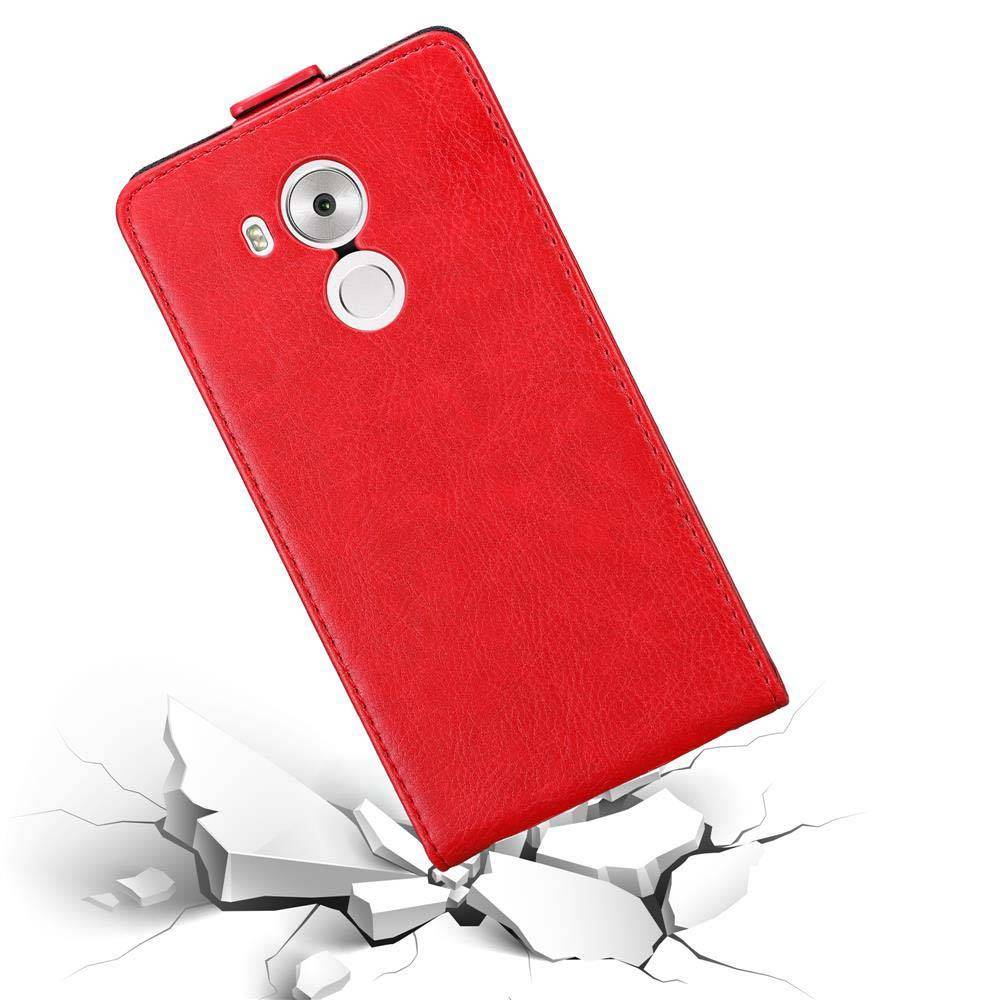 Cadorabo Hülle für Huawei MATE 8 Schutz Hülle in Rot Flip Etui Handyhülle Case Cover