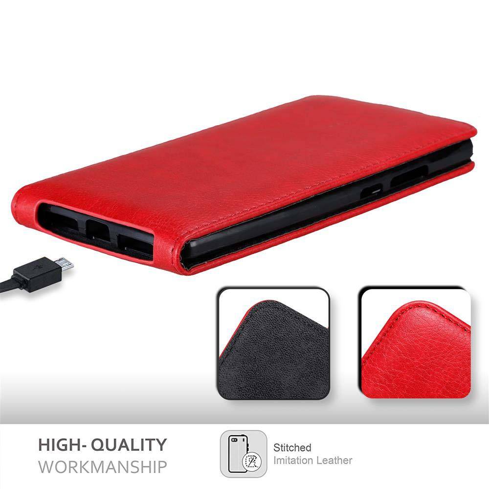 Cadorabo Hülle für Huawei MATE 8 Schutz Hülle in Rot Flip Etui Handyhülle Case Cover