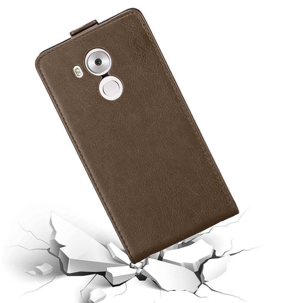 Cadorabo Hülle für Huawei MATE 8 Schutz Hülle in Braun Flip Etui Handyhülle Case Cover