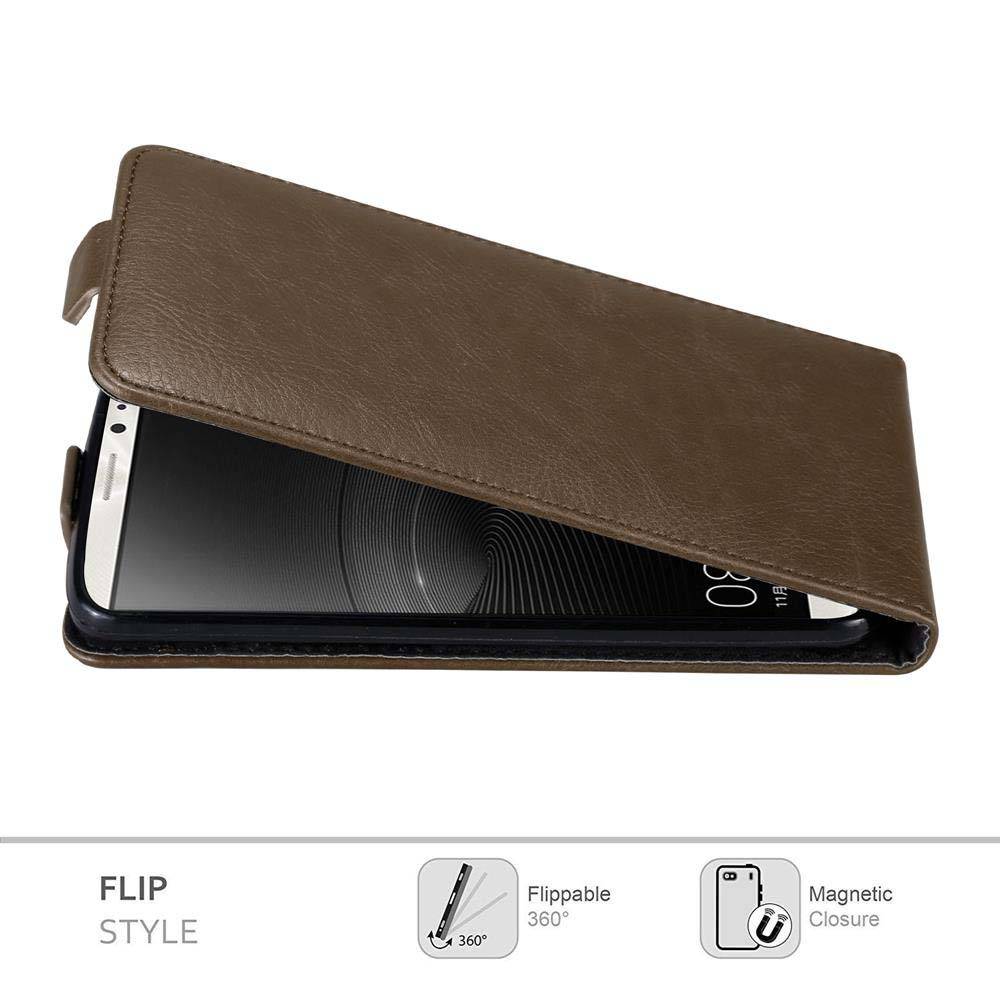 Cadorabo Hülle für Huawei MATE 8 Schutz Hülle in Braun Flip Etui Handyhülle Case Cover