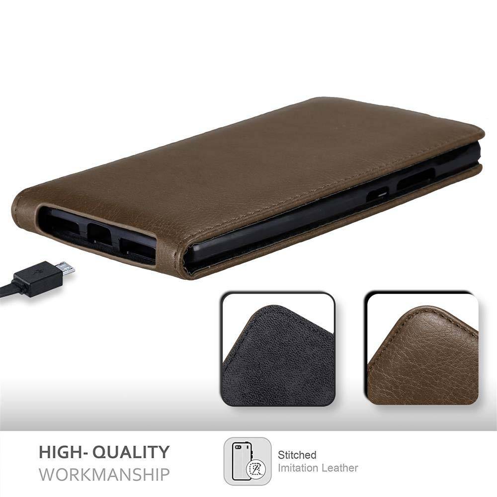 Cadorabo Hülle für Huawei MATE 8 Schutz Hülle in Braun Flip Etui Handyhülle Case Cover