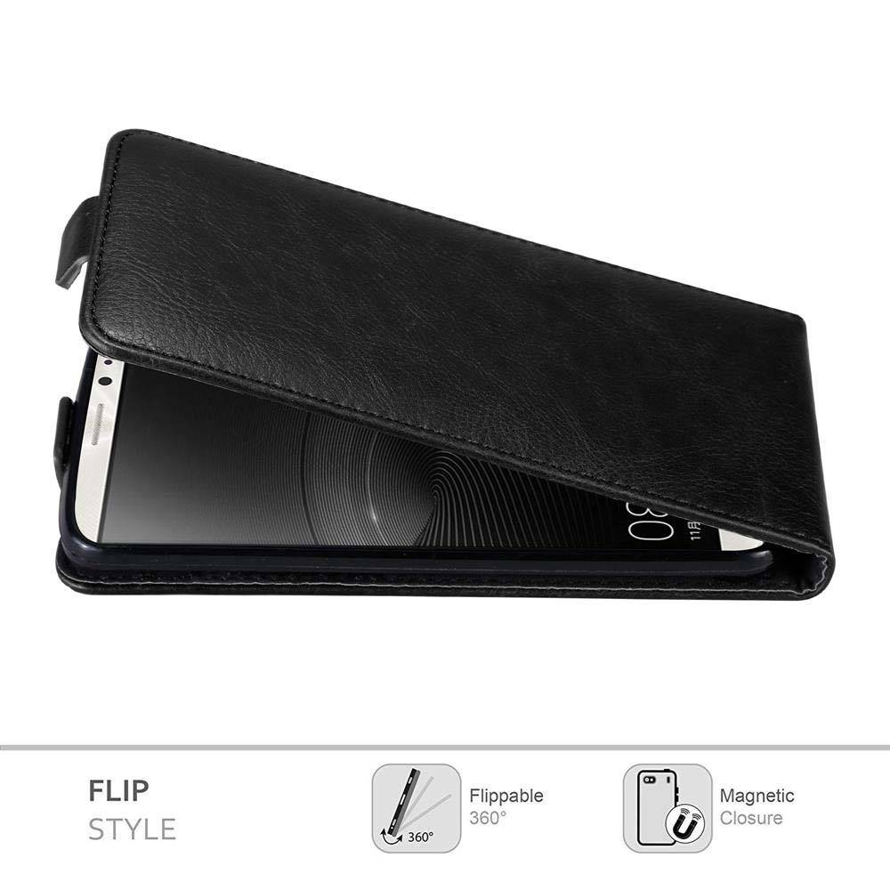 Cadorabo Hülle für Huawei MATE 8 Schutz Hülle in Schwarz Flip Etui Handyhülle Case Cover