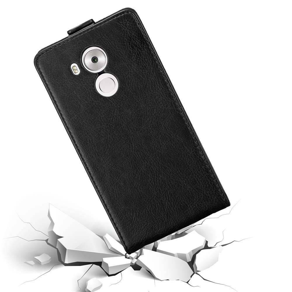 Cadorabo Hülle für Huawei MATE 8 Schutz Hülle in Schwarz Flip Etui Handyhülle Case Cover