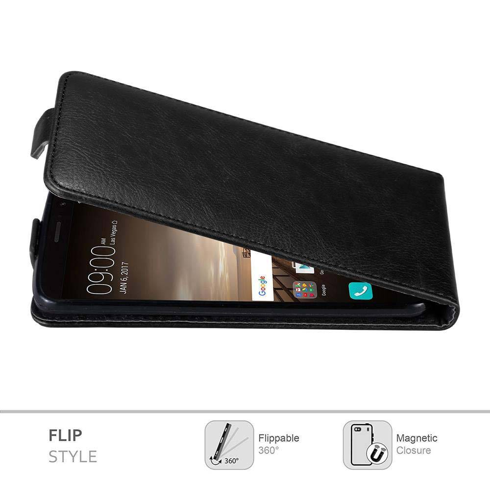 Cadorabo Hülle für Huawei MATE 9 Schutz Hülle in Schwarz Flip Etui Handyhülle Case Cover