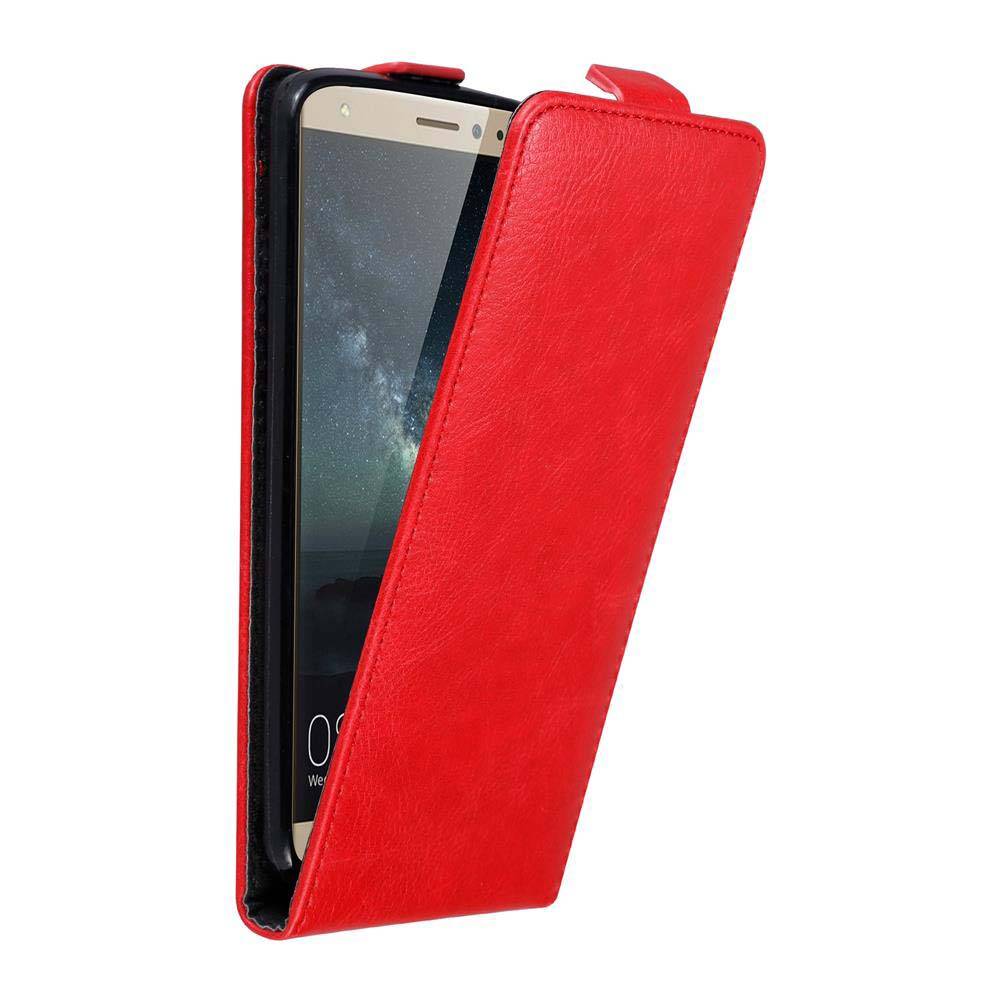 Cadorabo Hülle für Huawei MATE S Schutz Hülle in Rot Flip Etui Handyhülle Case Cover