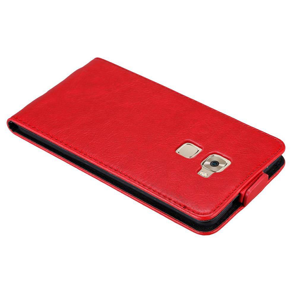 Cadorabo Hülle für Huawei MATE S Schutz Hülle in Rot Flip Etui Handyhülle Case Cover