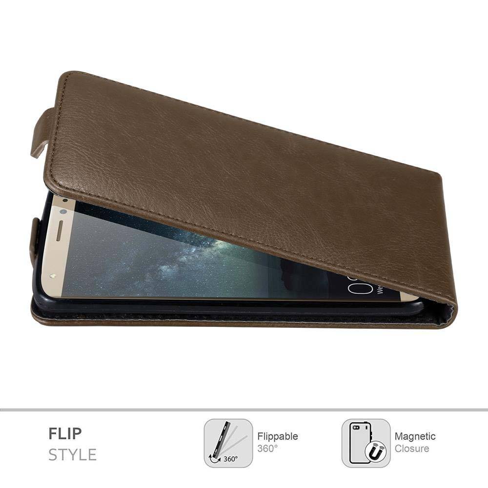 Cadorabo Hülle für Huawei MATE S Schutz Hülle in Braun Flip Etui Handyhülle Case Cover
