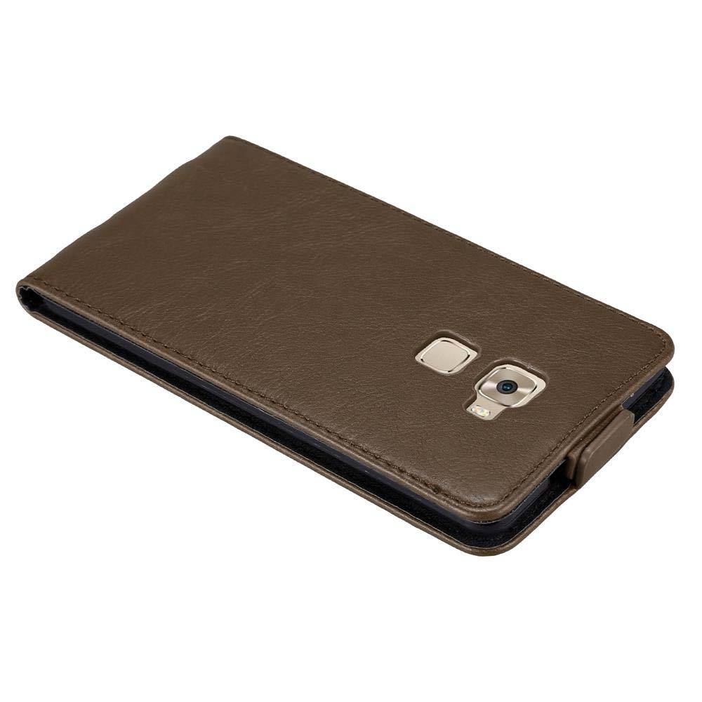 Cadorabo Hülle für Huawei MATE S Schutz Hülle in Braun Flip Etui Handyhülle Case Cover